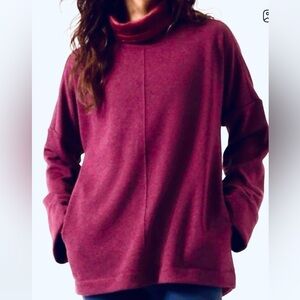 Athleta maroon magenta Cozy Karma Funnel Neck sweatshirt size Medium